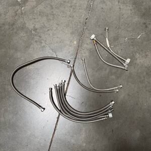 STAINLESS STEEL BRAIDED WATER SUPPLY LINES – SINK / TOILET / FAUCET (11 PCS)